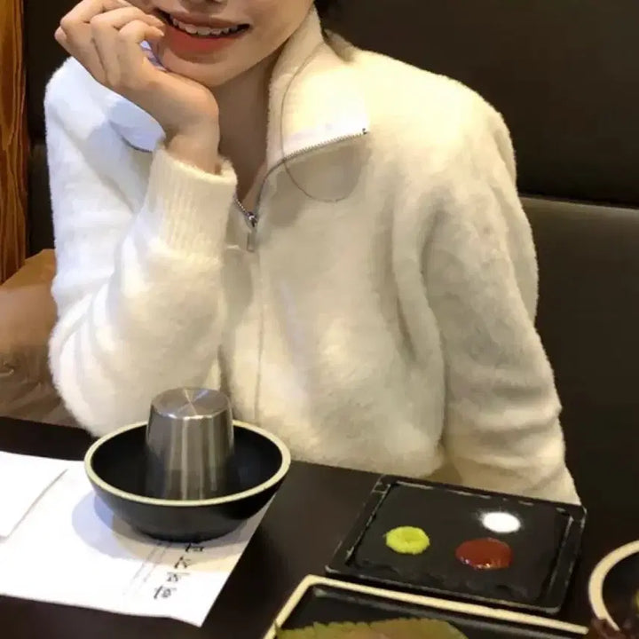 [BUNJANG] Young & Rich Angora Two-Way Zip-up / 영앤리치 뉴헤어 앙고라 투웨이집업