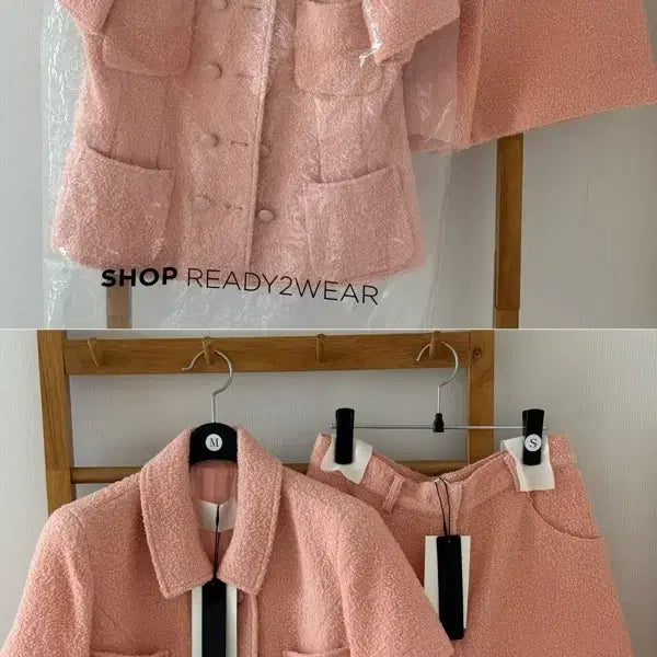 [BUNJANG] R2W Brynn Set-Up (Apricot) - Jacket (M) &amp; Shorts (S) / (새상품) R2W 레디투웨어 브린셋업 - 애프리콧 Brynn