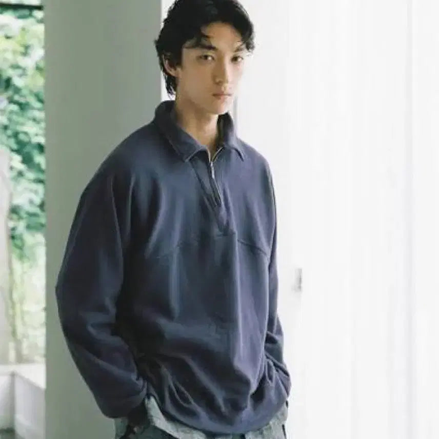 [BUNJANG] NICEness S.Parada Half Sweatshirt / [L] 나이스네스 S.Parada 하프스웻