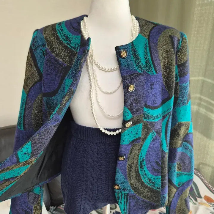 [BUNJANG] High-Quality Gold Glitter Jacquard Jacket / 고퀄라인 골드 글리터 유니크 디테일  자가드자켓