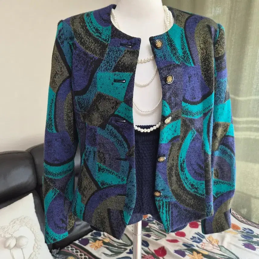 [BUNJANG] High-Quality Gold Glitter Jacquard Jacket / 고퀄라인 골드 글리터 유니크 디테일  자가드자켓