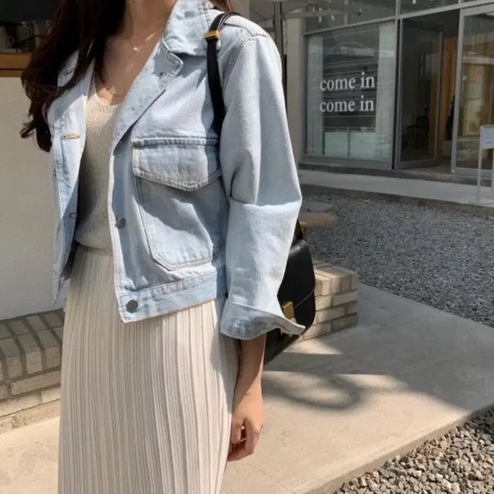 [BUNJANG] 르티에 Light Wash Denim Jacket - Free Size / (새상품) 르티에 연청 데님자켓 Free
