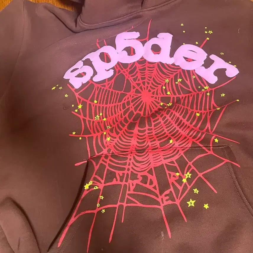 [BUNJANG] Sp5der Hoodie Brown M / Sp5der 스파이더 후드티 브라운 M (새 상품, 마지막 가격)