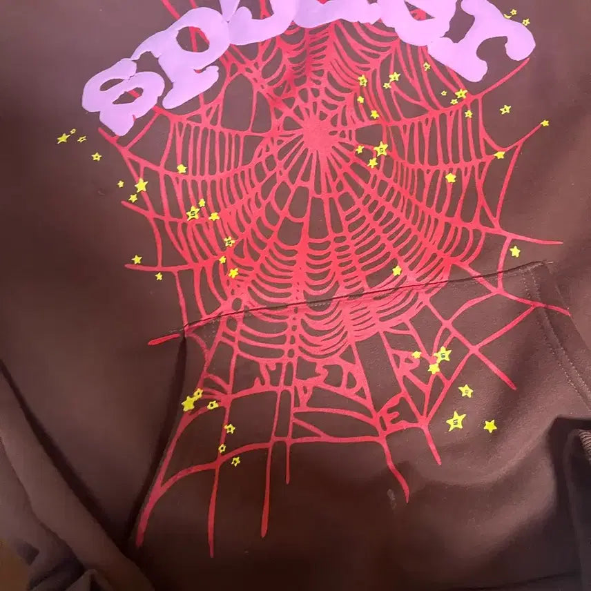 [BUNJANG] Sp5der Hoodie Brown M / Sp5der 스파이더 후드티 브라운 M (새 상품, 마지막 가격)