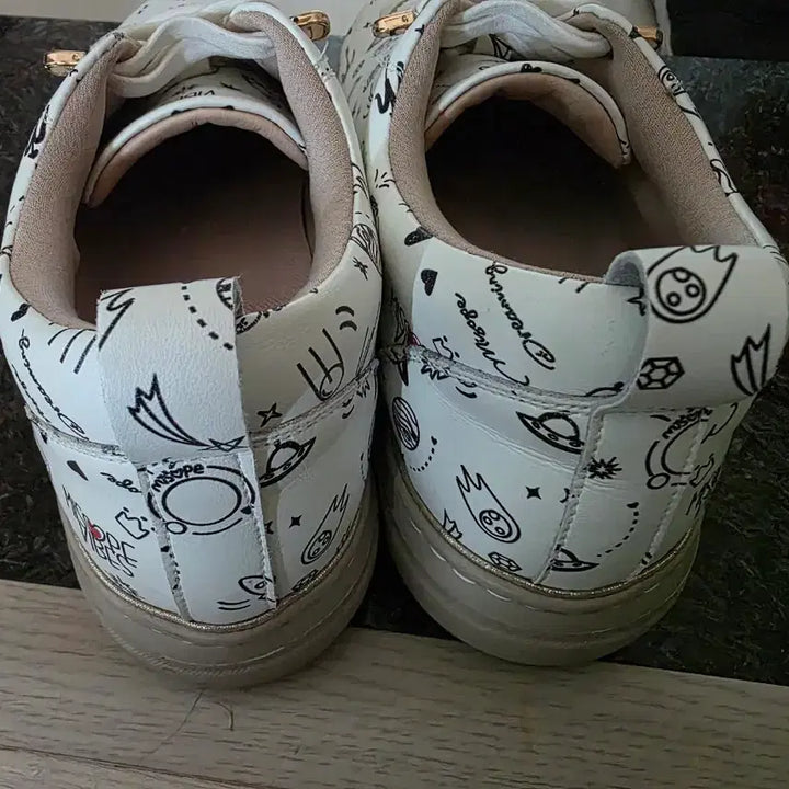 [BUNJANG] Misope Vibes White Pattern Sneakers / 미소페 Vibes 화이트 패턴 스니커즈