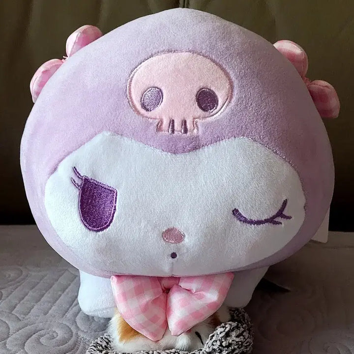 [BUNJANG] Sanrio Kuromi Lying Mochi Plush / 산리오 쿠로미 라잉모찌 33cm+소리내는 고양이(새상품)