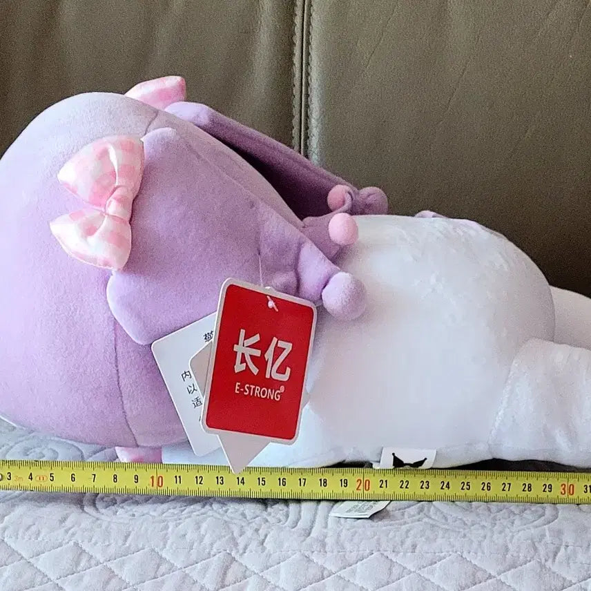 [BUNJANG] Sanrio Kuromi Lying Mochi Plush / 산리오 쿠로미 라잉모찌 33cm+소리내는 고양이(새상품)