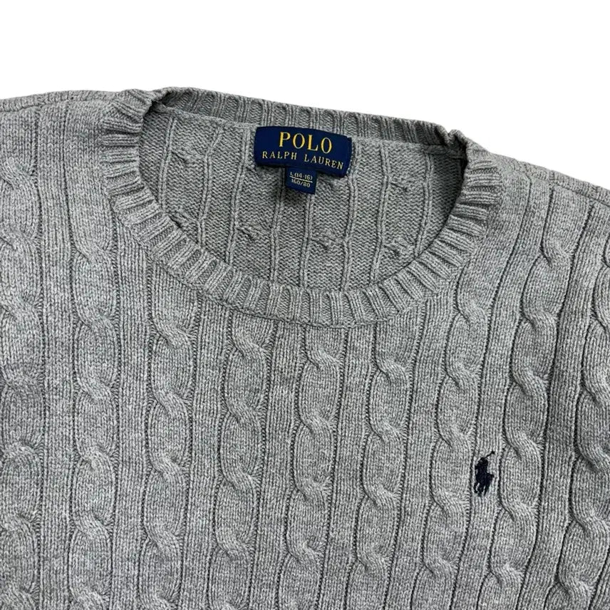 [BUNJANG] Polo Ralph Lauren Cable Knit Sweater / 폴로 랄프로렌 케이블 니트 그레이