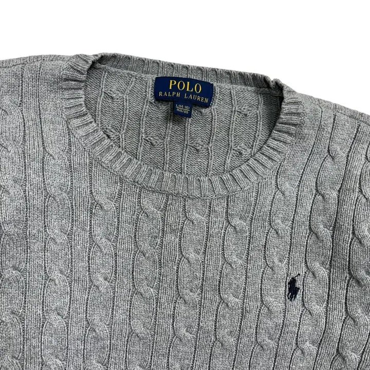 [BUNJANG] Polo Ralph Lauren Cable Knit Sweater / 폴로 랄프로렌 케이블 니트 그레이