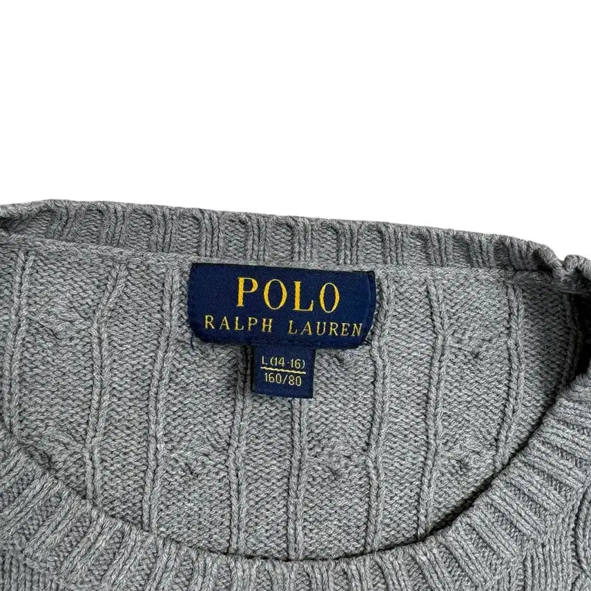 [BUNJANG] Polo Ralph Lauren Cable Knit Sweater / 폴로 랄프로렌 케이블 니트 그레이