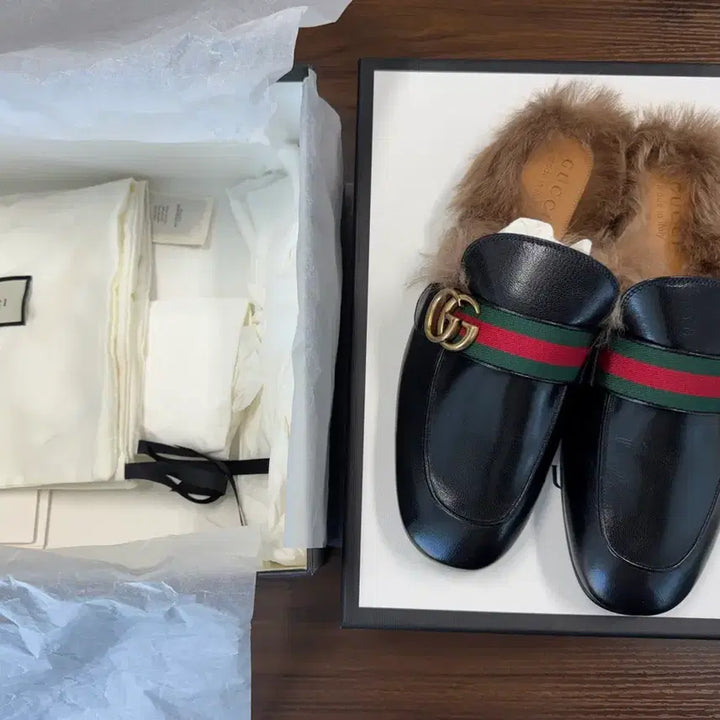 [BUNJANG] Gucci Princetown Marmont G Horsebit Mule / 구찌 프린스타운 마몽G 퍼 홀스빗 뮬