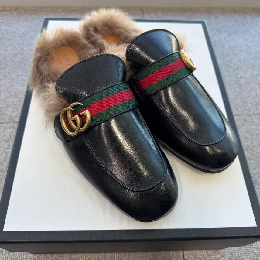 [BUNJANG] Gucci Princetown Marmont G Horsebit Mule / 구찌 프린스타운 마몽G 퍼 홀스빗 뮬