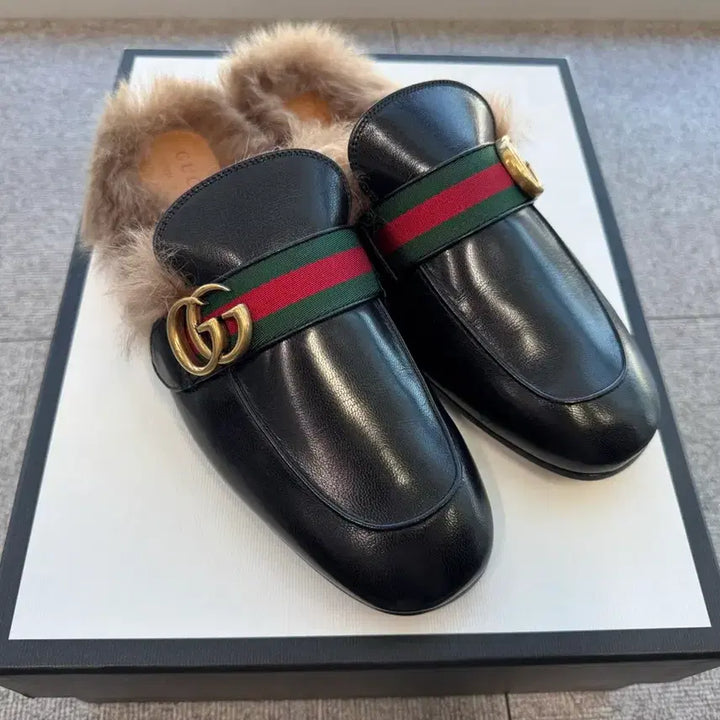 [BUNJANG] Gucci Princetown Marmont G Horsebit Mule / 구찌 프린스타운 마몽G 퍼 홀스빗 뮬