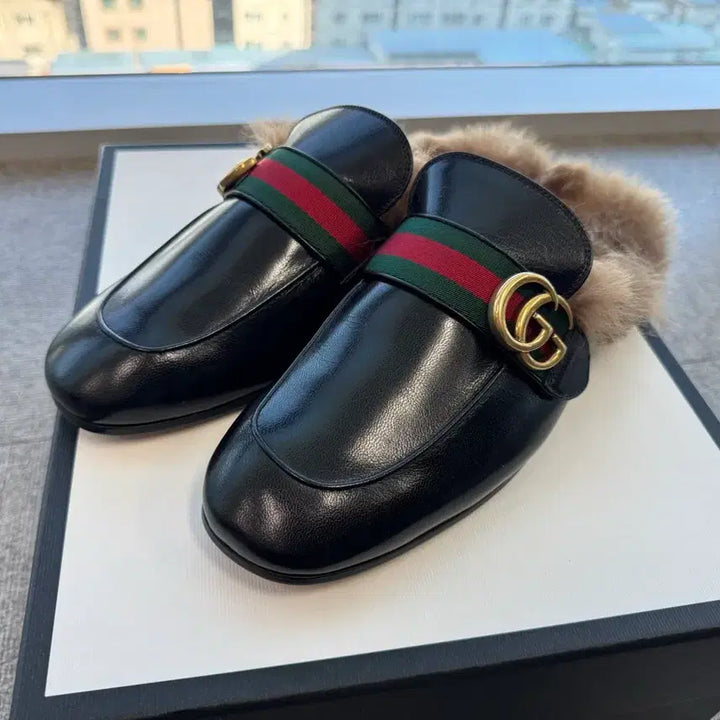 [BUNJANG] Gucci Princetown Marmont G Horsebit Mule / 구찌 프린스타운 마몽G 퍼 홀스빗 뮬