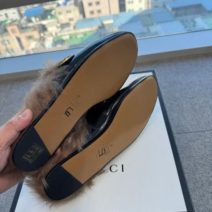[BUNJANG] Gucci Princetown Marmont G Horsebit Mule / 구찌 프린스타운 마몽G 퍼 홀스빗 뮬