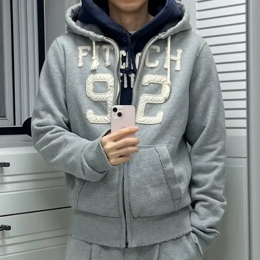 [BUNJANG] Abercrombie Y2K Side Line Hoodie Navy M / 아베크롬비 후드 사이드라인 y2k 네이비 M