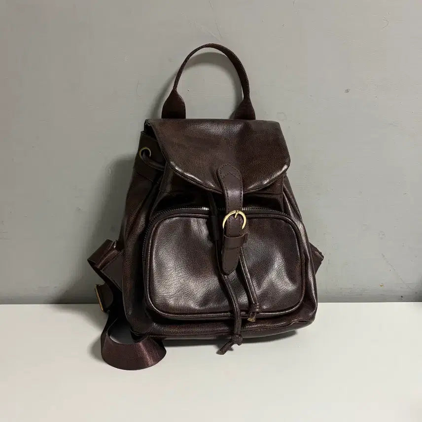 [SOLD OUT] 빈티지 가죽 플랩 복조리 미니 브라운 백 양도 판매