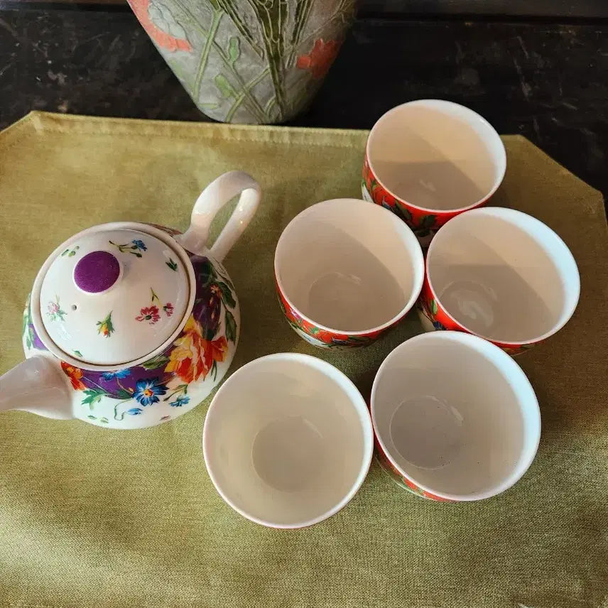 [BUNJANG] KENZO Floral Teapot Set / (새제품)KENZO겐조 플로랄 티팟세트