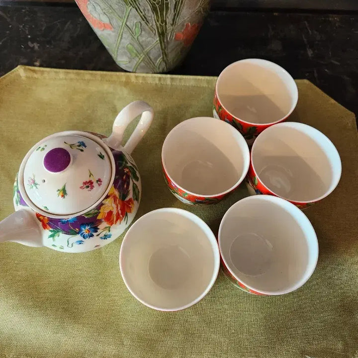 [BUNJANG] KENZO Floral Teapot Set / (새제품)KENZO겐조 플로랄 티팟세트