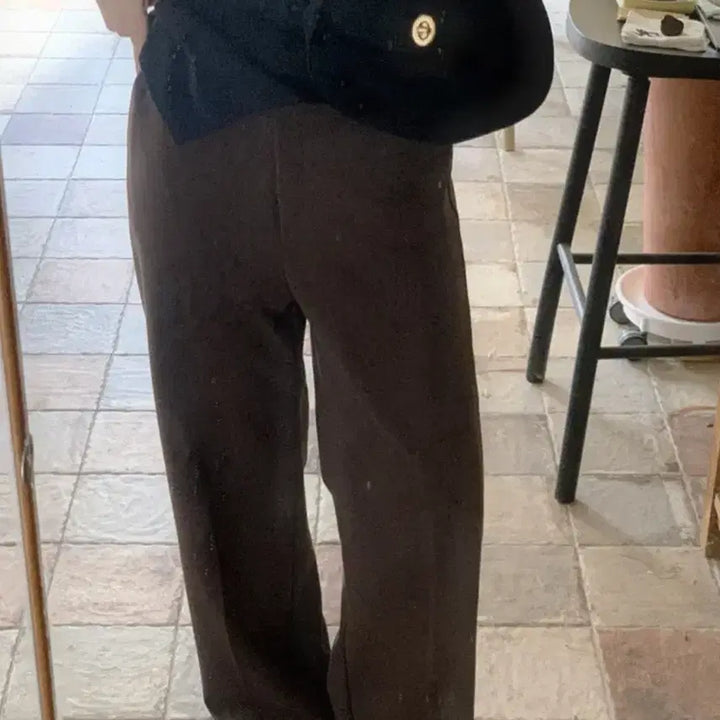 [BUNJANG] Muto Wool Wide Slacks Brown / 겨울 모직 와이드 슬랙스 브라운