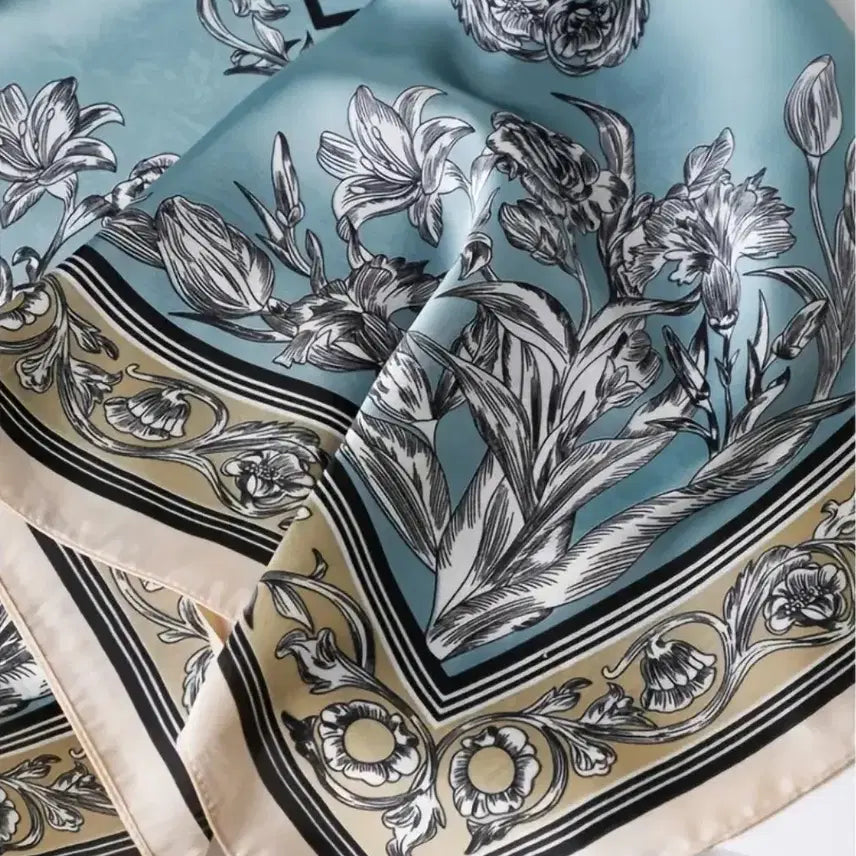 [BUNJANG] Sky Flower Pattern Scarf / 새상품 스카프 스카이플라워