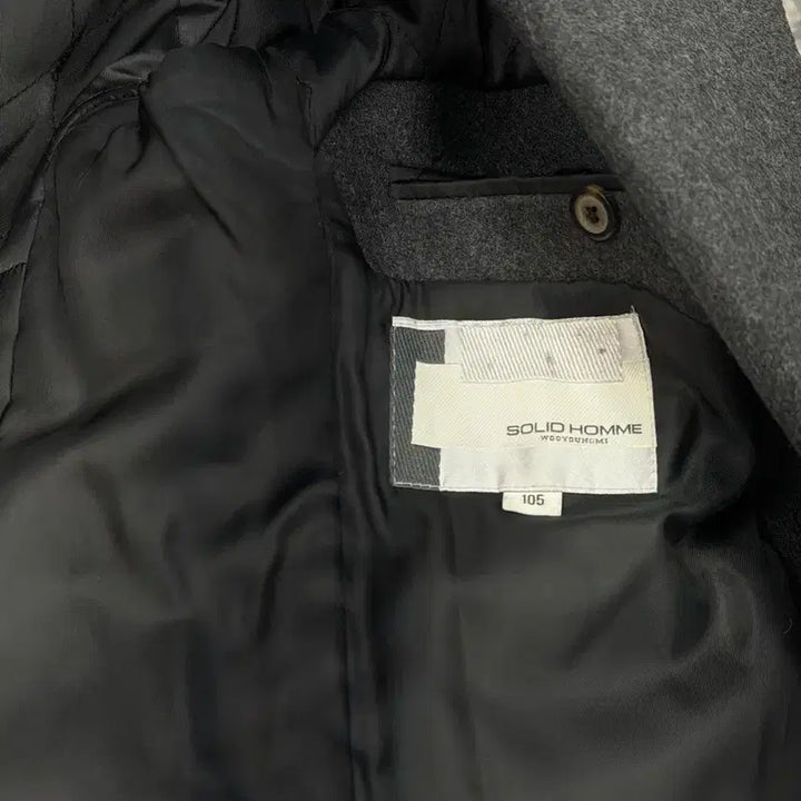 [BUNJANG] Solid Homme Gray Double Coat (Size 105) / 남성 솔리드옴므 그레이 더블코트 105사이즈