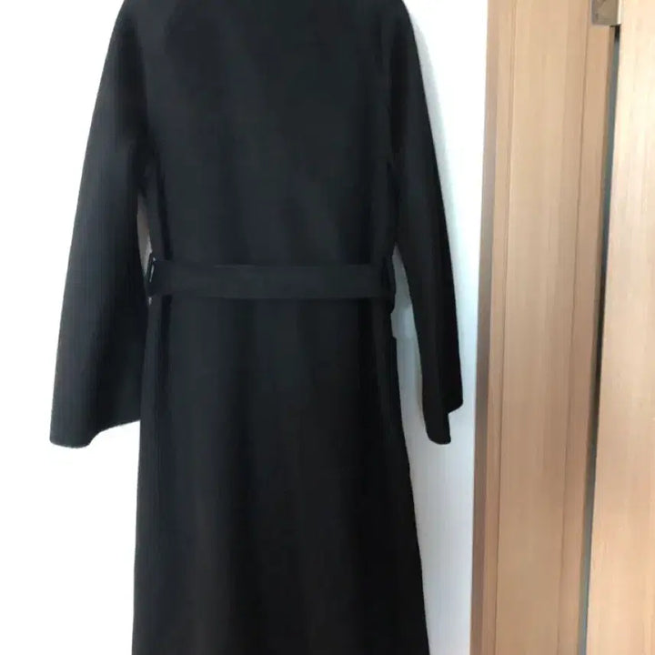 [BUNJANG] Handmade Belted Long Coat / 캐시미어20% 버진울80% 블랙 지블링 핸드메이드 벨트 롱 코트 하객룩
