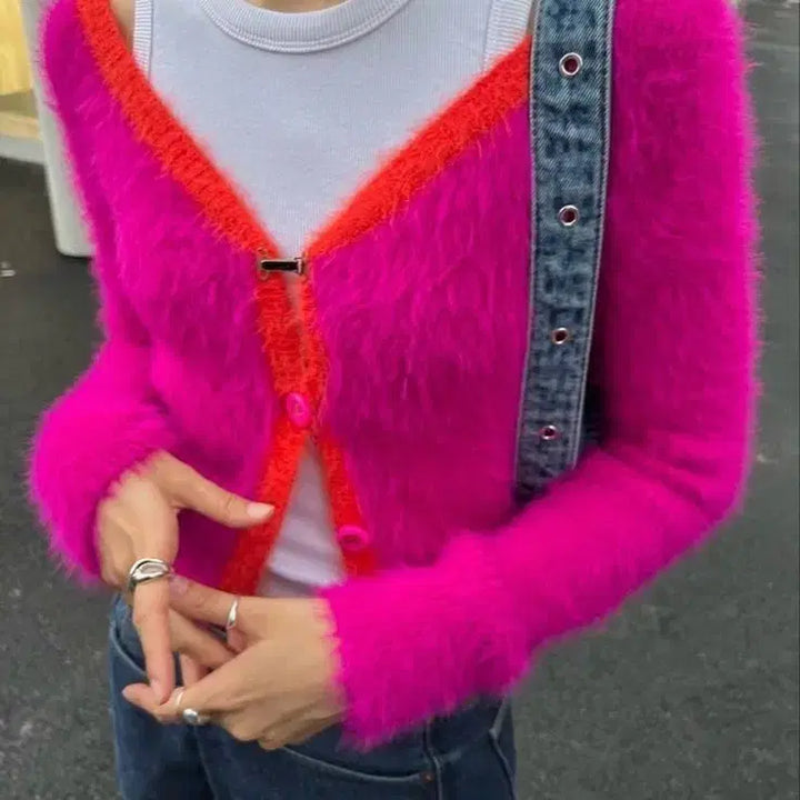 [BUNJANG] Andersson Bell Sullivan Knit Cardigan - Pink / 앤더슨벨 설리번 니트 가디건 핑크