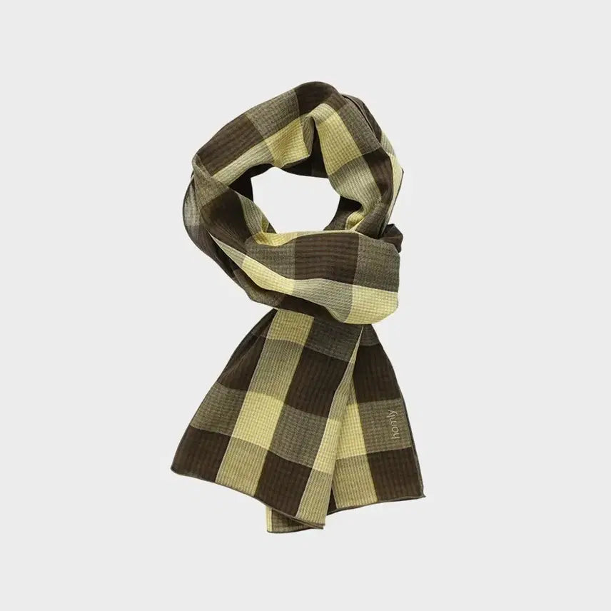 [BUNJANG] Homely Check Scarf Yellow / 홈리 체크 스카프 옐로우 / 목도리 머플러