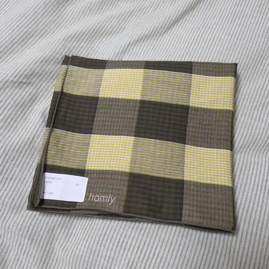 [BUNJANG] Homely Check Scarf Yellow / 홈리 체크 스카프 옐로우 / 목도리 머플러