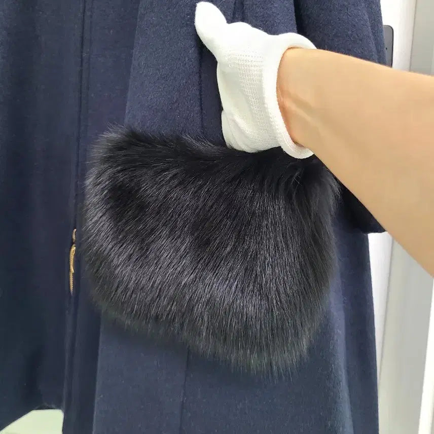 [BUNJANG] BOBOS Wool Blend A-Line Fox Fur Half Coat / <새상품>울혼방 에이라인 폭스 하프코트