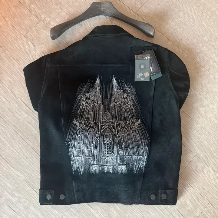 [BUNJANG] Under My Car Cathedral Embroidered Suede Jacket / 언더마이카 대성당 자수 스웨이드 자켓