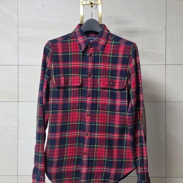 [BUNJANG] Ralph Lauren Red Check Elbow Patch Shirt / 랄프로렌 레드 체크 셔츠 엘보우 패치
