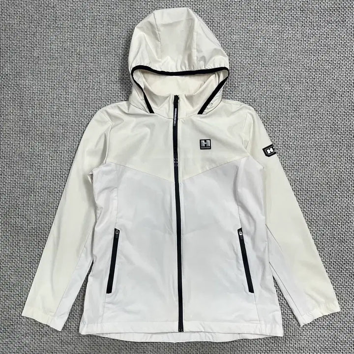 [BUNJANG] HUMMER Windbreaker Jacket White S / HUMMER 후드 바람막이 자켓 화이트 S(90)
