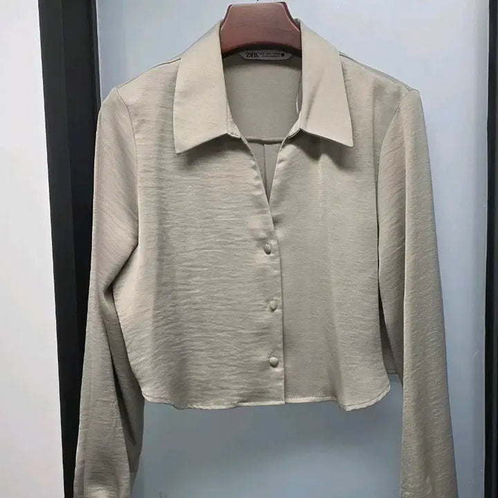 [BUNJANG] Zara Silk Crop Blouse / 자라 실켓 크롭 블라우스s