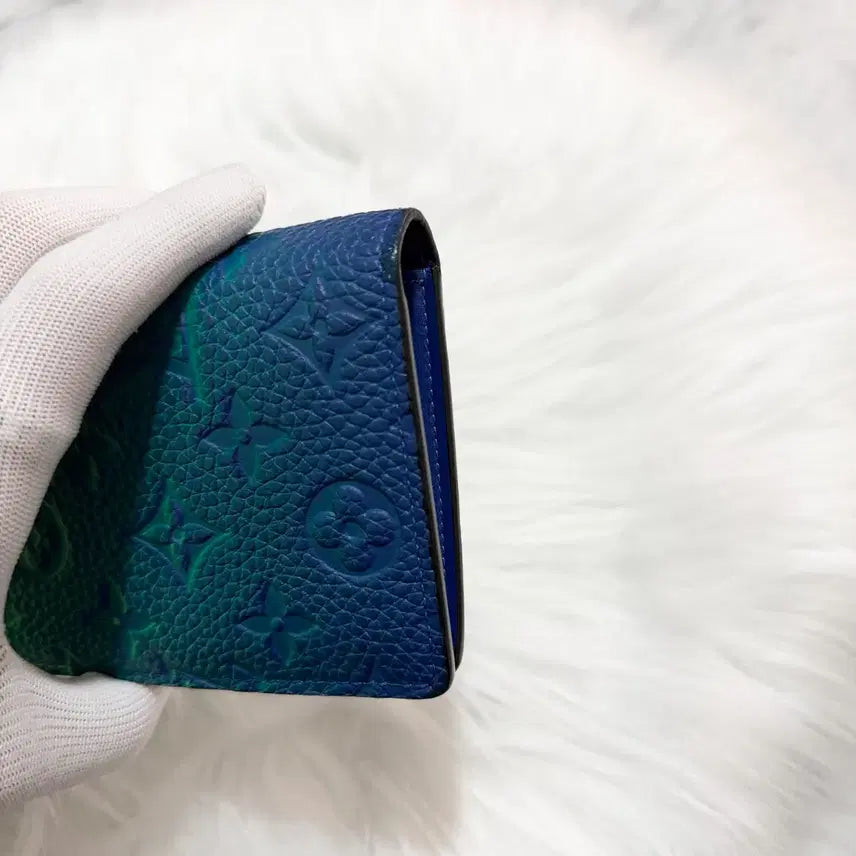 [BUNJANG] Louis Vuitton Monogram Taurillon Brazza Wallet Long Wallet / [정품] 루이비통 모노그램 토뤼옹 블루그린 브라짜월릿 장지갑 한정판