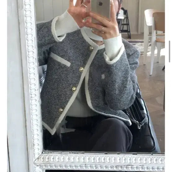 [BUNJANG] Be:har Grey Tweed Jacket / 베하르 그레이 트위드 자켓