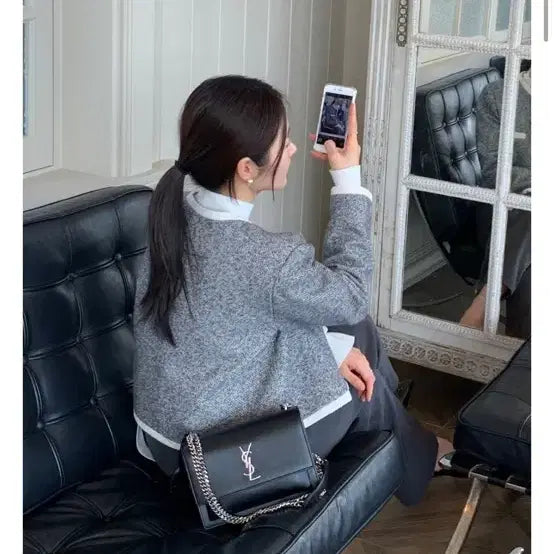 [BUNJANG] Be:har Grey Tweed Jacket / 베하르 그레이 트위드 자켓