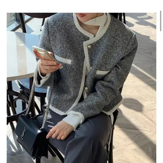 [BUNJANG] Be:har Grey Tweed Jacket / 베하르 그레이 트위드 자켓