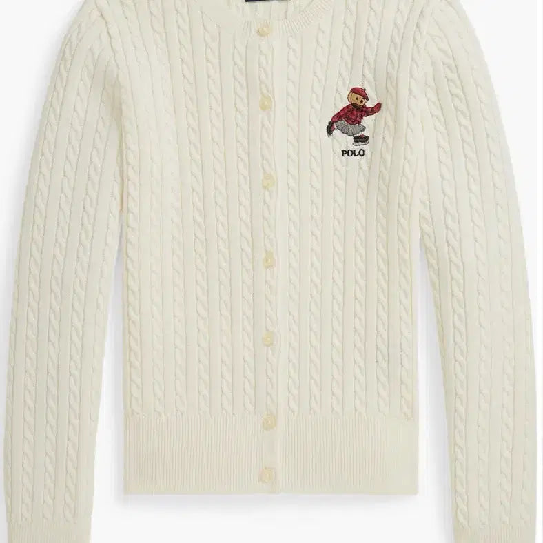 [SOLD OUT] 폴로 베어 자수 가디건 여성 (택달린 새상품)