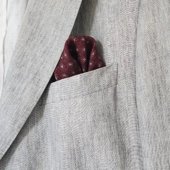 [BUNJANG] Brunello Dot Pattern Handkerchief / 브루넬로 와인색 도트패턴 행커치프