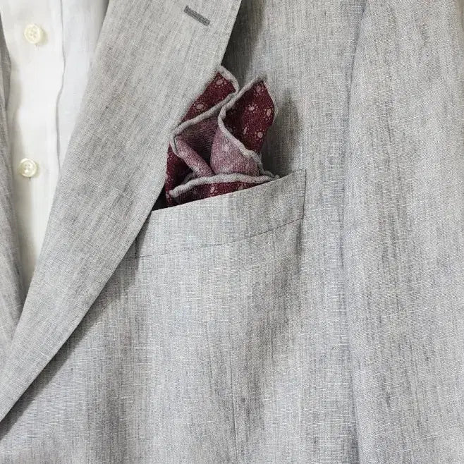 [BUNJANG] Brunello Dot Pattern Handkerchief / 브루넬로 와인색 도트패턴 행커치프