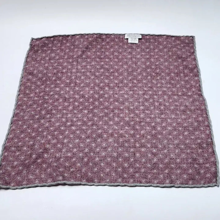 [BUNJANG] Brunello Dot Pattern Handkerchief / 브루넬로 와인색 도트패턴 행커치프