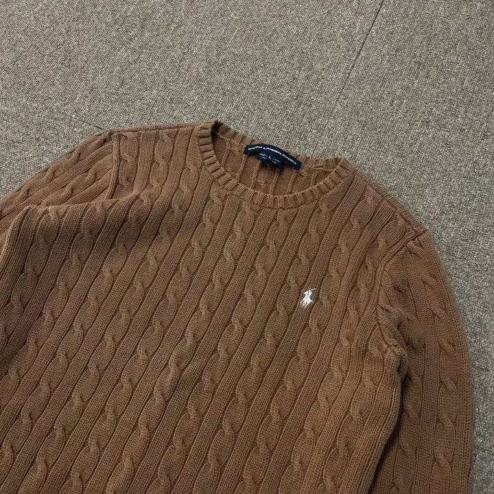 [BUNJANG] Polo Ralph Lauren Cable Knit Sweater / [L] 폴로 랄프로렌 꽈배기 니트