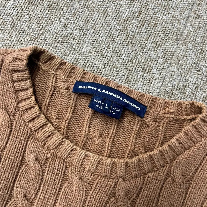 [BUNJANG] Polo Ralph Lauren Cable Knit Sweater / [L] 폴로 랄프로렌 꽈배기 니트
