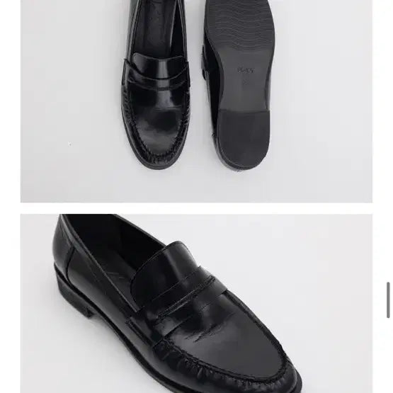 [BUNJANG] PVCS Round Toe Penny Loafers Black 255mm / PVCS 라운드 토 페니 로퍼 블랙 255(발볼최대넓힘)