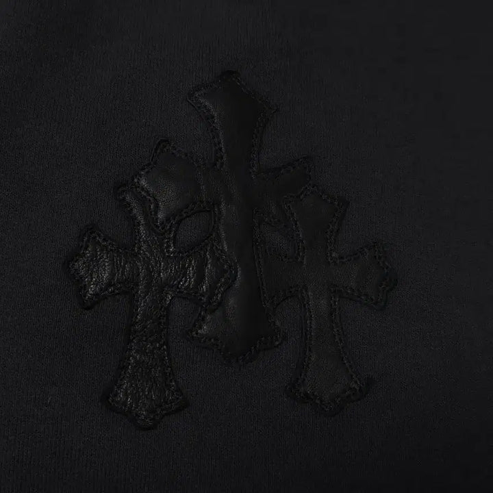 [BUNJANG] Chrome Hearts Leather Patch Paper Jam Hoodie Black / [XXL] 크롬하츠 레더패치 페이퍼잼 후드 블랙