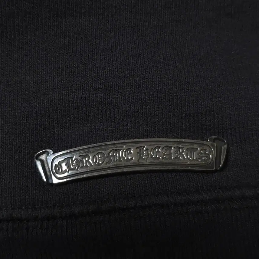 [BUNJANG] Chrome Hearts Leather Patch Paper Jam Hoodie Black / [XXL] 크롬하츠 레더패치 페이퍼잼 후드 블랙