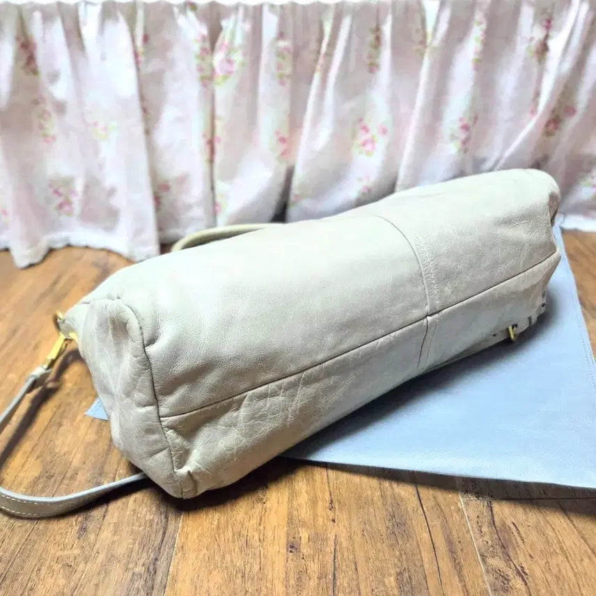 [BUNJANG] Prada Vitello Tote/Shoulder Bag / 정품 프라다 비텔로 토트백/숄더백 베이지/연그린+그레이