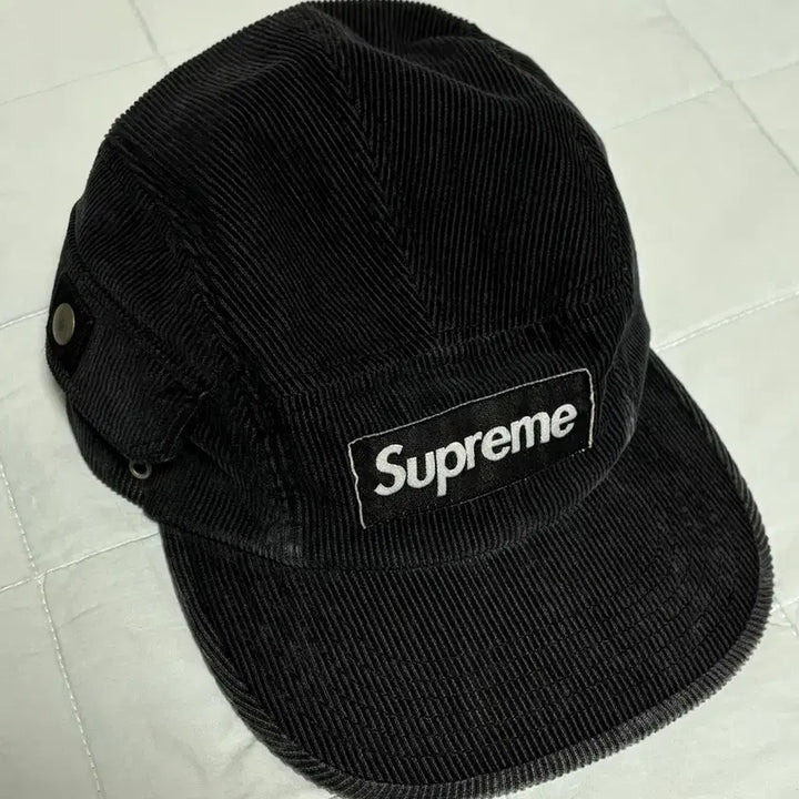 [BUNJANG] Supreme Corduroy Pocket Camp Cap Black / 슈프림 코듀로이 포켓 캠프캡 블랙